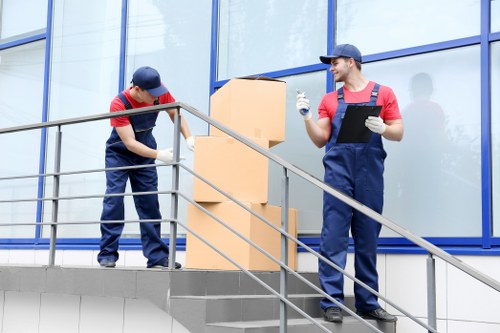 Office removals team planning a business move in Merton