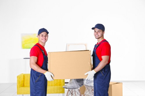 Packing boxes and wrapping materials prepared for a move in Merton