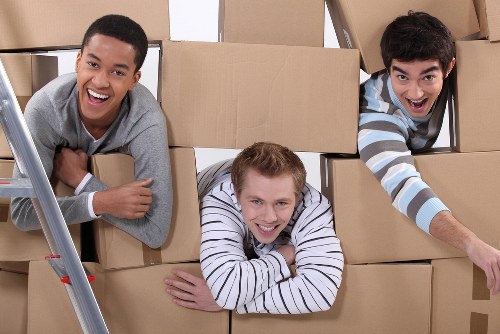 Furniture and boxes loaded for a Merton house move