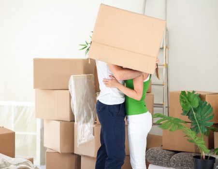 Removal van loaded for a residential relocation in Merton